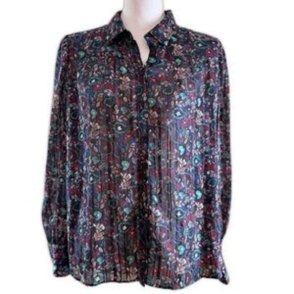 Gerard Darel Floral Button Down Shirt -FR 40 (M)